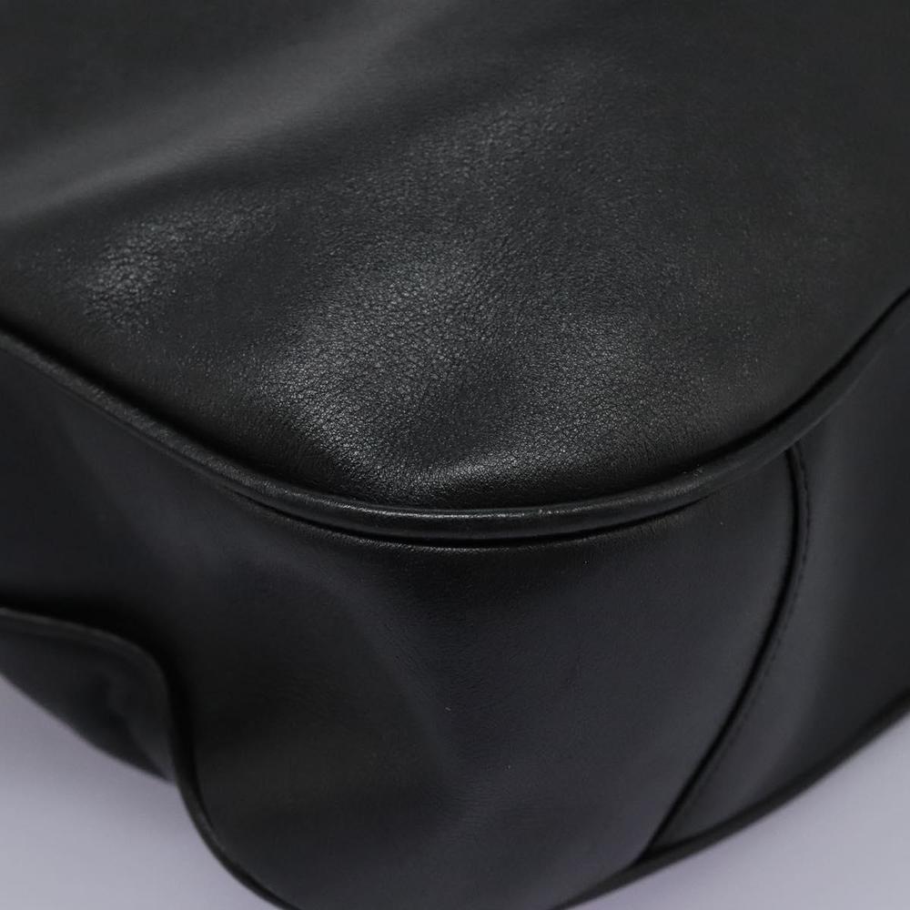 GUCCI Bamboo Hand Bag Leather 2way Black Gold 001 1014 1577 0 Auth nb190 - Picture 14 of 16